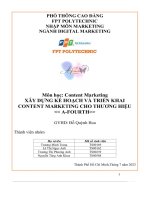 tiểu luận xây dựng kế hoạch và triển khai content marketing cho thương hiệu a fourth