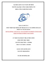 đồ án 1 phát triển hệ thống hỗ trợ quản lý tài chính cho giải pháp vay ngang hàng