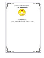 Tiểu luận - kế toán công  - đề tài - Tài khoản 911 -   Thông tin trên báo cáo kết quả hoạt động 