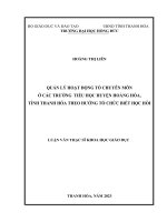 luận văn quản lý hoạt động tổ chuyên môn ở các trường tiểu học huyện hoằng hóa tỉnh thanh hóa theo hướng tổ chức biết học hỏi