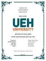 bộ môn kỹ năng mềm chủ đề lập kế hoạch bản thân trong 5 năm