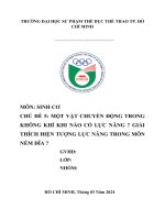 một vật chuyển động trong không khí khi nào có lực nâng giải thích hiện tượng lực nâng trong môn ném đĩa