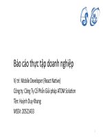 báo cáo thực tập mobile developer