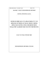 (Luận Văn Thạc Sĩ Dược Học) Đánh Giá Hiệu Quả Của Hoạt Động Tư Vấn Bởi Dược Sĩ Trong Sử Dụng Thuốc Chống Đông Máu Đường Uống Cho Bệnh Nhân Ngoại Trú Tại Bệnh Viện Nguyễn Tri Phương