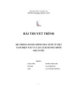 bài thuyết trình hệ thống hành chính nhà nước ở việt nam hiện nay và cải cách hành chính nhà nước