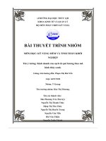 bài thuyết trình nhóm kỹ năng mềm và tinh thần khởi nghiệp kinh doanh rau sạch từ quê hương theo mô hình thủy canh