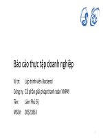báo cáo thực tập lập trình viên backend