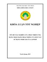 Nghiên cứu, phát triển ứng dụng nhận dạng hoạt động của bàn tay sử dụng Webcam Laptop