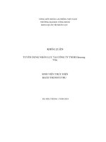 khóa luận tuyển dụng nhân lực tại công ty tnhh haseung vina