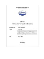 đề tài môn hành vi người tiêu dùng tổng quan về thị trường thời trang tại việt nam 2021 2022