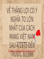 về thắng lợi có ý nghĩa to lớn nhất của cách mạng việt nam sau 41975 đến trước 8 1986 sự thống nhất đất nước về mặt nhà nước
