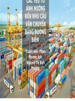 các yếu tố ảnh hưởng đến nhu cầu vận chuyển bằng đường biển