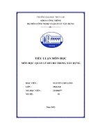 tiểu luận môn học quản lý rủi ro trong xây dựng nhà ở cao tầng kêt hợp dịch vụ thương m9i