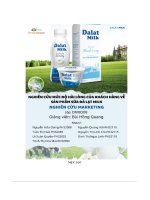 tiểu luận nghiên cứu mức đồ hài lòng của khách hàng về sản phẩm sữa đà lạt milk nghiên cứu marketing