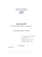 bài tập lớn trí tuệ nhân tạo nâng cao đề tài dự đoán nhiệt độ của thành phố