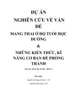 dự án nghiên cứu về vấn đề mang thai ở độ tuổi học đường những kiến thức kĩ năng cơ bản để phòng tránh