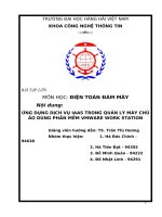 ứng dụng dịch vụ iaas trong quản lý máy chủ ảo dùng phần mềm vmware work station