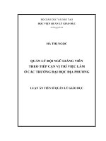 quản lý đội ngũ giảng viên theo tiếp cận vị trí việc làm ở các trường đại học địa phương