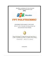 tiểu luận assignment môn nghiệp vụ nhà hàng đề tài tìm hiểu về bộ phận nhà hàng tại khách sạn