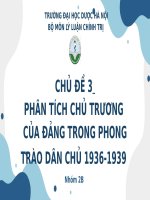 chủ đề 3 phân tích chủ trương của đảng trong phong trào dân chủ 1936 1939