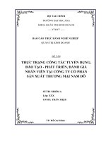 Báo cáo thực hành nghề nghiệp - Thực trạng công tác tuyển dụng đào tạo phát triển đánh giá nhân viên tại Công ty Cổ phần Sản xuất Thương mại Nam Đô