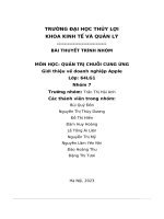 bài thuyết trình nhóm môn học quản trị chuỗi cung ứng giới thiệu về doanh nghiệp apple
