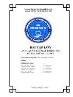 bài tập lớn an toàn và bảo mật thông tin đề tài chữ ký mù rsa