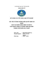 các yếu tố ảnh hưởng đến quyết định sử dụng dịch vụ ngân hàng điện tử nam á của khách hàng cá nhân trên địa bàn thành phố buôn ma thuột