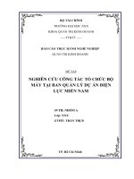 Báo cáo kết quả thực hành nghề nghiệp - Nghiên cứu công tác tổ chức bộ máy tại ban quản lý dự án Điện Lực Miền Nam
