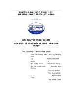 bài thuyết trình nhóm kỹ năng mềm và tinh thần khởi nghiệp tên ý tưởng tiệm coffee sách