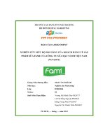 tiểu luận nghiên cứu mức độ hài lòng của khách hàng về sảnphẩm sữa fami của công ty sữa đậu nành việt namvinasoy