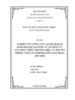 Báo cáo kết quả thực hành nghề nghiệp - Nghiên cứu công tác lập kế hoạch kinh doanh tại công ty cổ phần tư vấn phát triển thương hiệu và truyền thông VNPACO CORPORATION giai đoạn 20172018