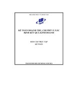 kế toán doanh thu chi phí và xác định kết quả kinh doanh báo cáo thực tập
