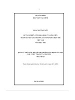 đề tài nghiên cứu khoa học của sinh viên tham gia xét giải thưởng tài năng khoa học trẻ việt nam năm 2022 2023