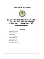 phân tích môi trường và văn hóa xã hội doanh nghiệp công ty cổ phần sữa việt nam vinamilk