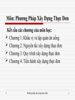 Bài Giảng Phương Pháp Xây Dựng Thực Đơn ( Combo Full Slides 4 Chương )