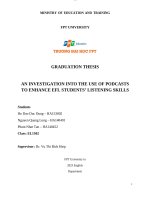 Thesis defense an investigation into the use of podcasts to enhance efl students listening skills