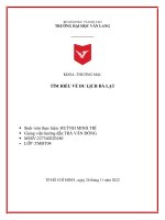 tìm hiểu về du lịch đà lạt