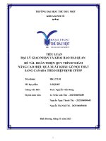 đề tài hoàn thiện quy trình nhằm nâng cao hiệu quả xuất khẩu gỗ nội thất sang canada theo hiệp định cptpp