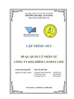Đề tài QUẢN LÝ NHẬN SỰ CÔNG TY BẢO HIỂM CATHAY LIFE