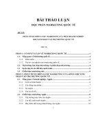 phân tích chiến lược marketing của một doanh nghiệp khi xâm nhập vào thị trường quốc tế