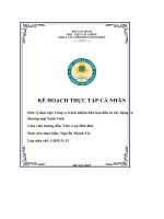 kế hoạch thực tập cá nhân công ty trách nhiệm hữu hạn đầu tư xây dựng và thương mại tuấn vinh