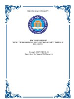 discussion report topic the importance of event management in public relations