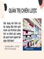 vận dụng mô hình các lực lượng điều tiết cạnh tranh của m porter phân tích và đánh giá cường độ cạnh tranh ngành tân dược việt nam