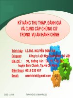 kỹ năng thu thập đánh giá và cung cấp chứng cứ trong vụ án hành chính