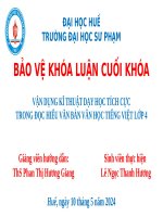 slide vận dụng kĩ thuật dạy học tích cực trong đọc hiểu văn bản văn học tiếng việt lớp 4
