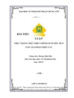 tiểu luận thực trạng thực hiện chính sách tiền tệ ở nam giai đoạn hiện nay