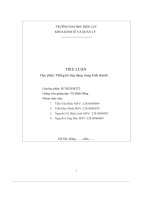 tiểu luận thống kê ứng dụng trong kinh doanh