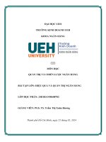 môn học quản trị và chiến lược ngân hàng bài tập lớn hiệu quả và quản trị ngân hàng