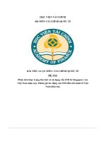 phân tích thực trạng thu hút và sử dụng vốn fdi từ singapore vào việt nam hiện nay đánh giá tác động của fdi đến nền kinh tế việt nam hiện nay